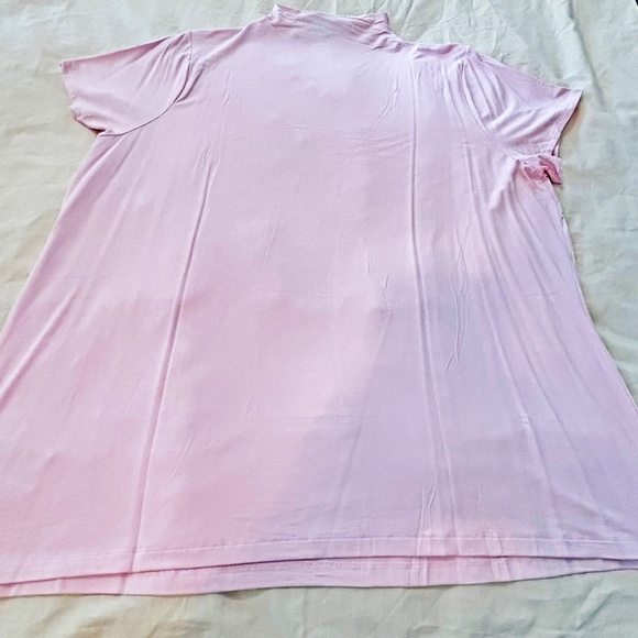 TOP, MOCK NECK, CHALK PINK, SIZE 4X, SHORT SLEEVES, MICHEL STUDIO for ADDITION - Picture 10 of 11